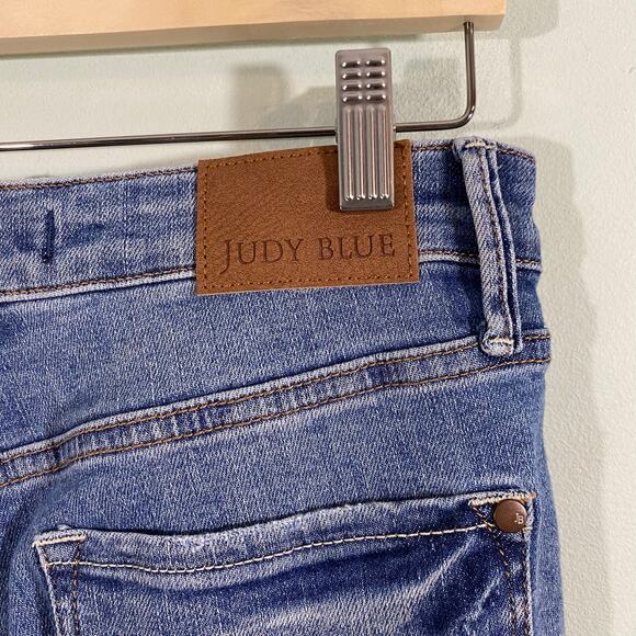 Judy Blue Tummy Control Austin Distressed High Rise Straight Jeans Size 7/28 - Picture 7 of 8